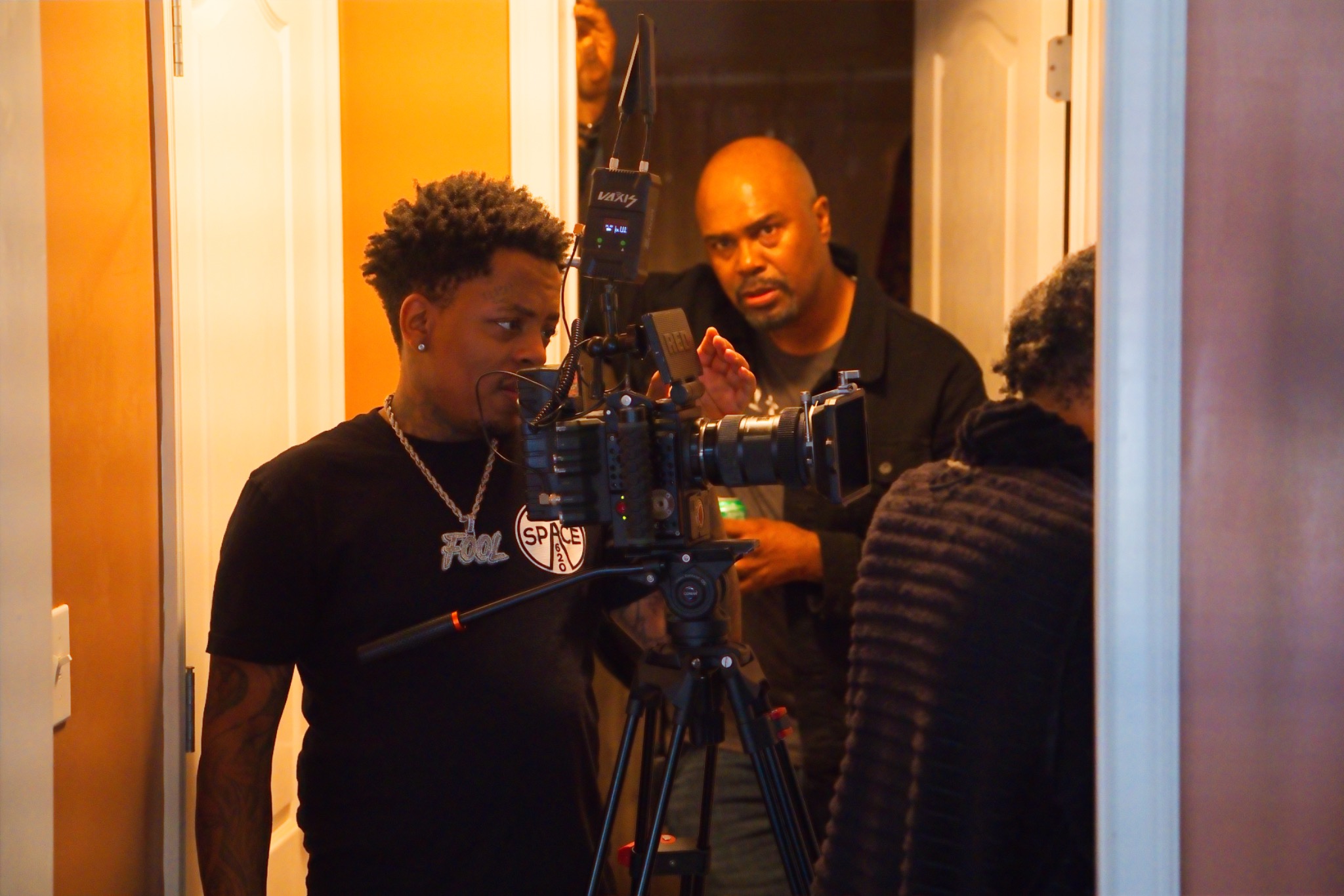 Behind the scenes of a Crucial Werks production with the director and camera crew on set